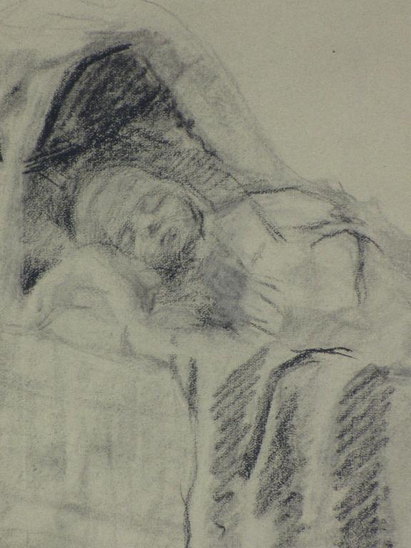 W.F.A.I.Vaarzon Morel, Baby in wieg, Tekening kopen? Bied vanaf 60!