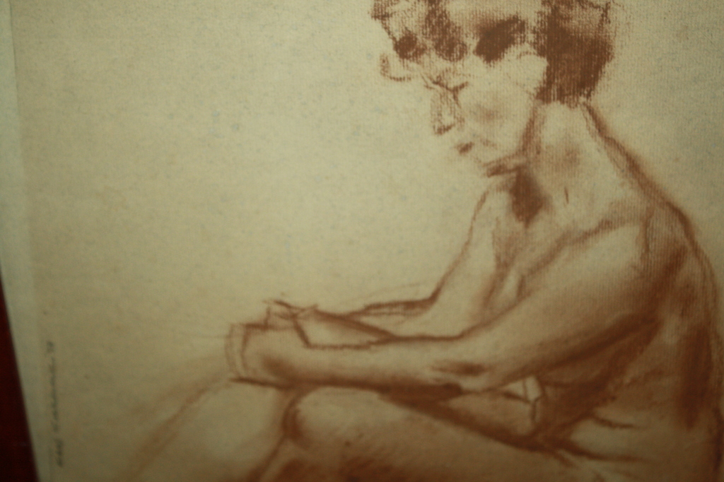 kees KOEKKOEK  - ZITTEND NAAKT pastel 1950 kopen? Bied vanaf 20!