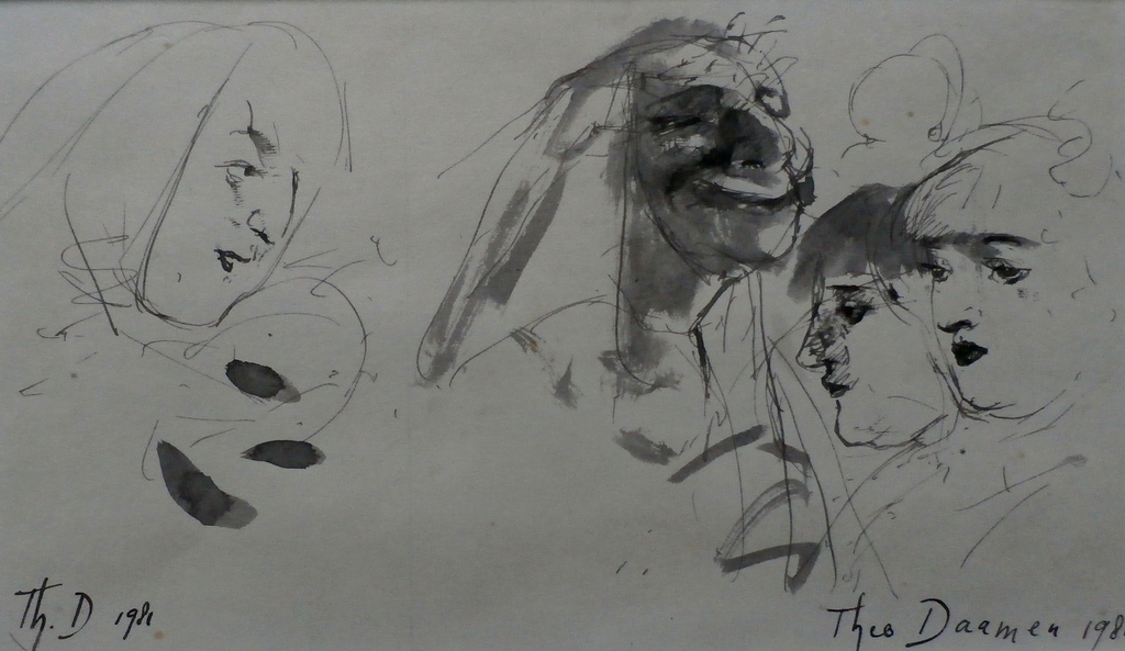 Theo Daamen - tekening - 1981 verkocht voor € 45!