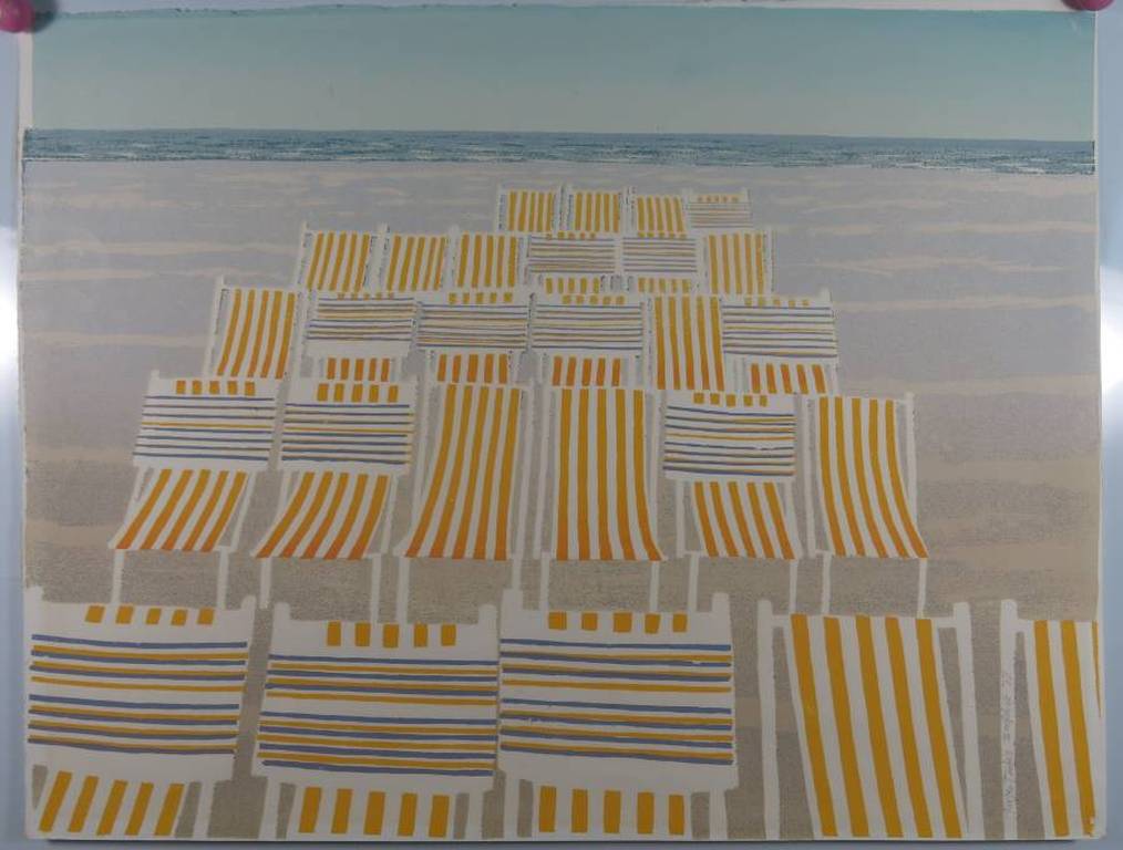 Jurjen Fontein: Zeefdruk, Strandstoeltjes kopen? Bied vanaf 20!