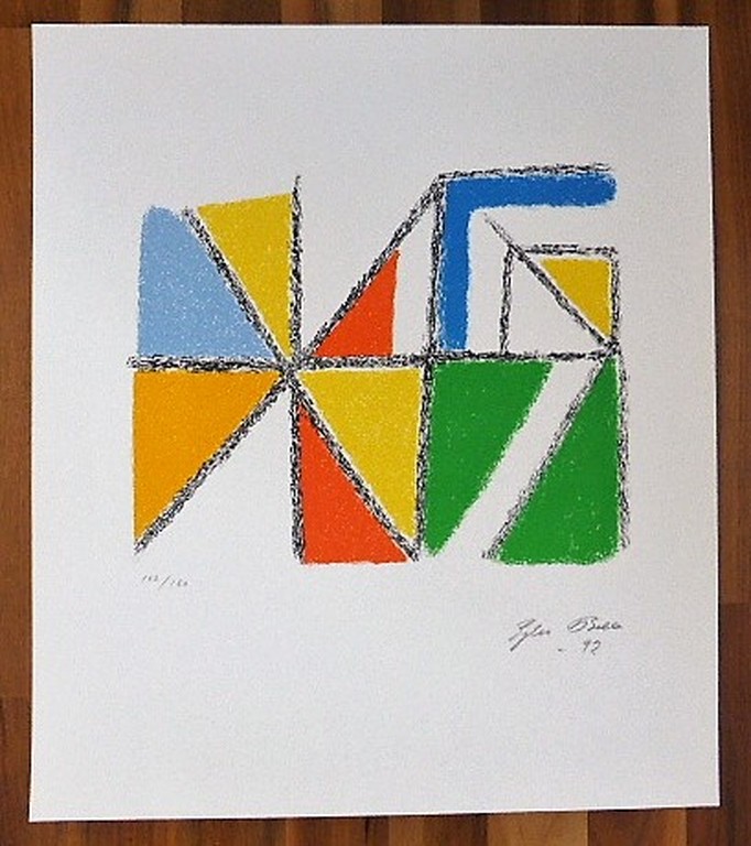 Ejler Bille Litho  gesigneerd en gedateerd 1992 Deens cobra-lid kopen? Bied vanaf 275!