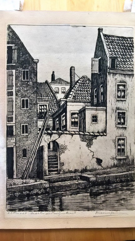 Marius Janssen, ets, Utrecht verkocht voor € 60!