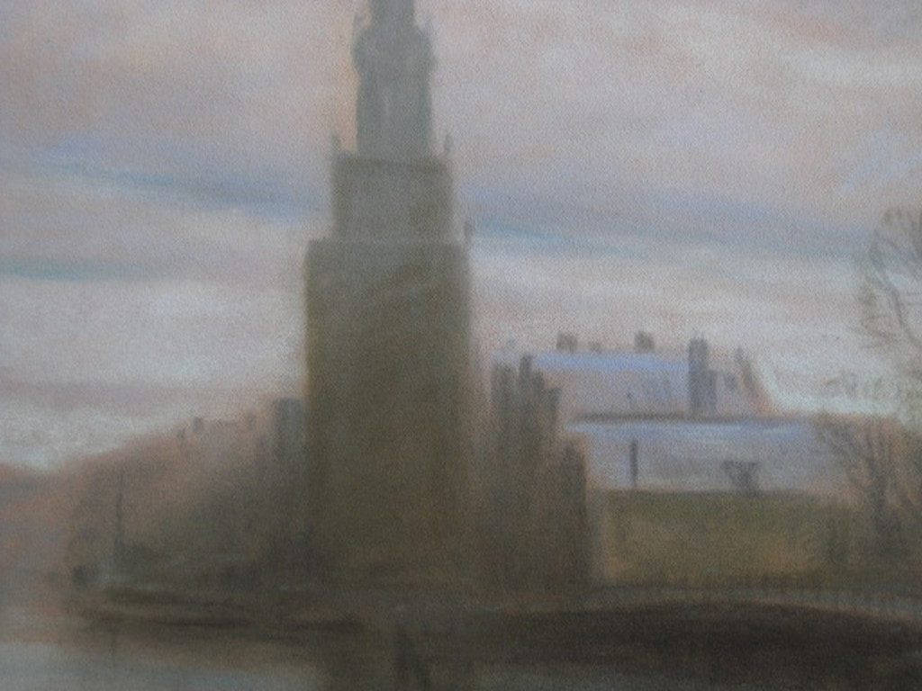 Sfeervol pastel "Amsterdam Montelbaanstoren vroege ochtend" van G.Cohn Roemers  kopen? Bied vanaf 1!