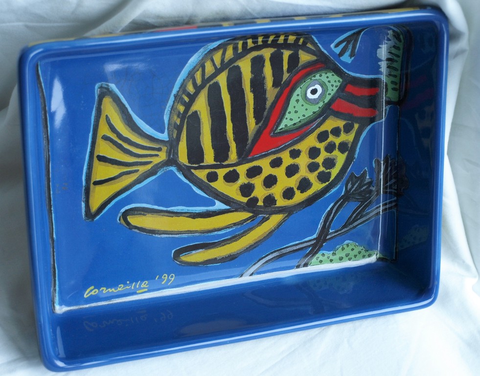 Corneille : Aardewerk,  Ovenschaal – Vis - 1999  kopen? Bied vanaf 1!