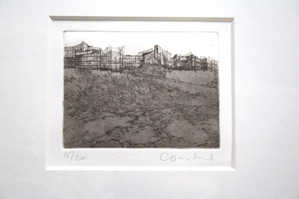 Constant Nieuwenhuys; ets en aquatint in sepia; Suburb kopen? Bied vanaf 400!