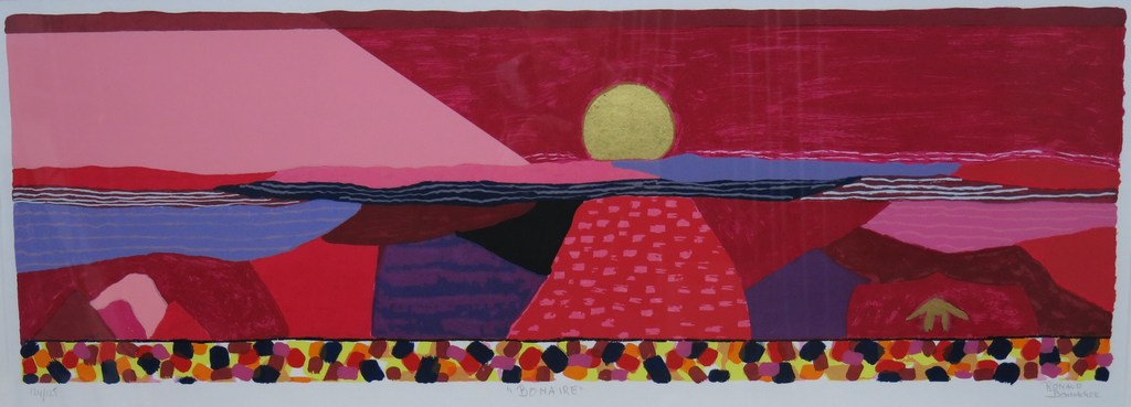 Ronald Boonacker: Zeefdruk, Bonaire - Ingelijst (bijzonder formaat) kopen? Bied vanaf 100!