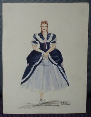 Freddy Wittop - F. Wittop e.a. – 3 kostuumontwerpen – aquarel en potlood kopen? Bied vanaf 1!