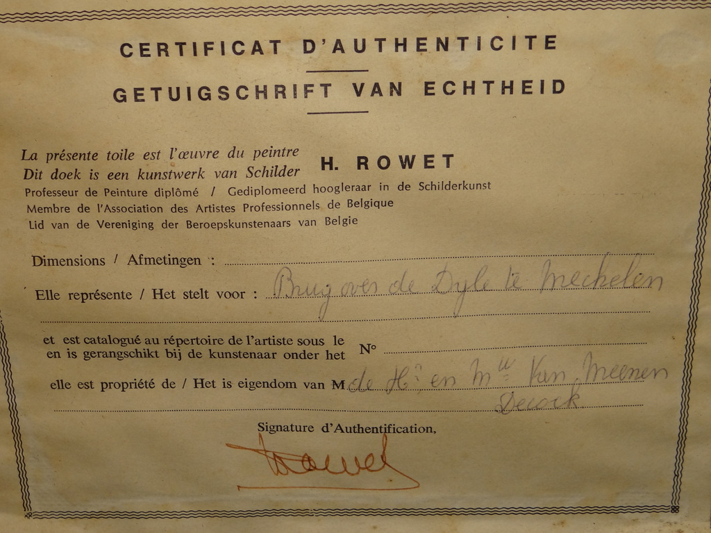 antiek schilder van rowet henri brug over de dyle te mechelen  kopen? Bied vanaf 600!