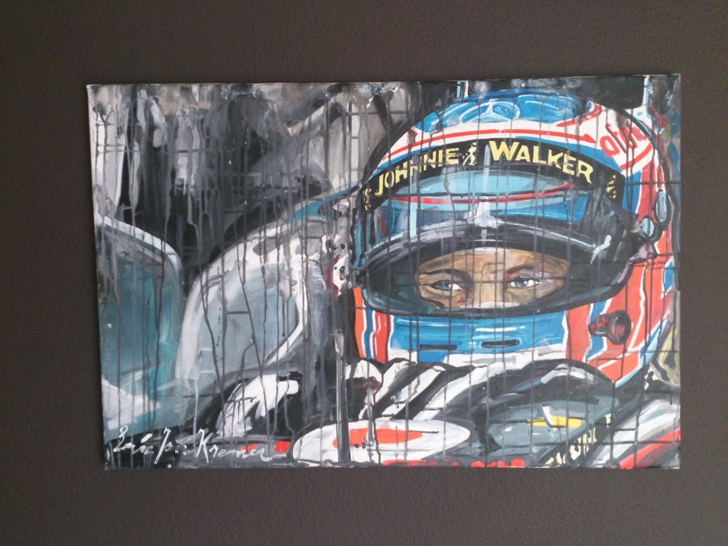 Eric-Jan Kremer, schilderij op doek, Jenson Button kopen? Bied vanaf 395!