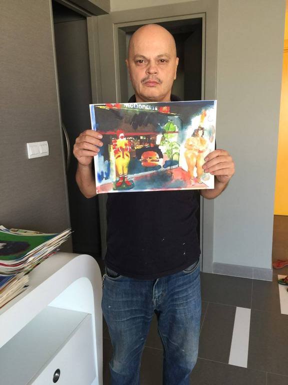 Peter Klashorst - gemengde techniek op aquarel papier - She lost control again kopen? Bied vanaf 75!