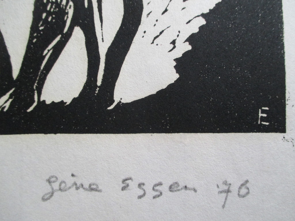 Gène Eggen, houtsnede 1976, 12/30, perfecte staat kopen? Bied vanaf 50!
