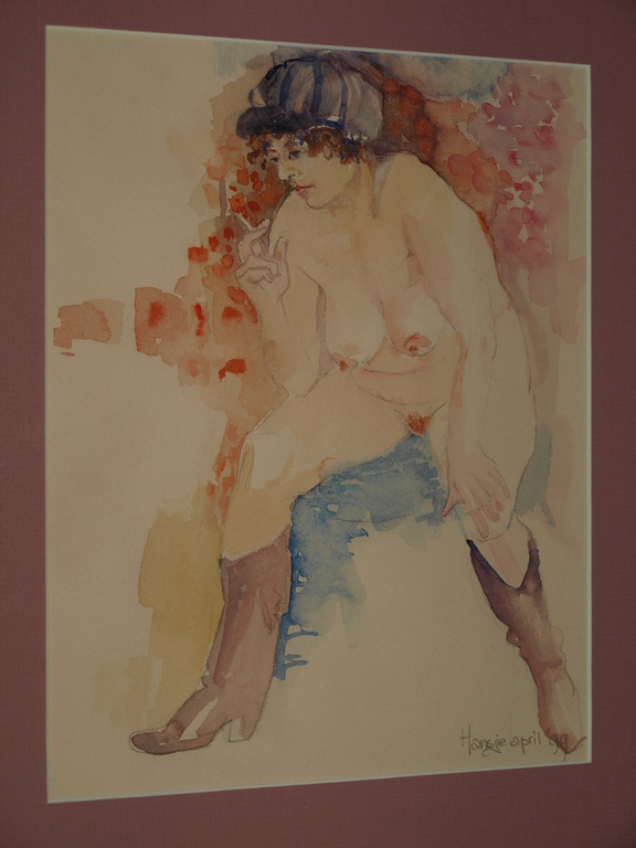 Hansje : Aquarel – Naakte vrouw 1 –Gesigneerd & ingelijst–1999 kopen? Bied vanaf 50!