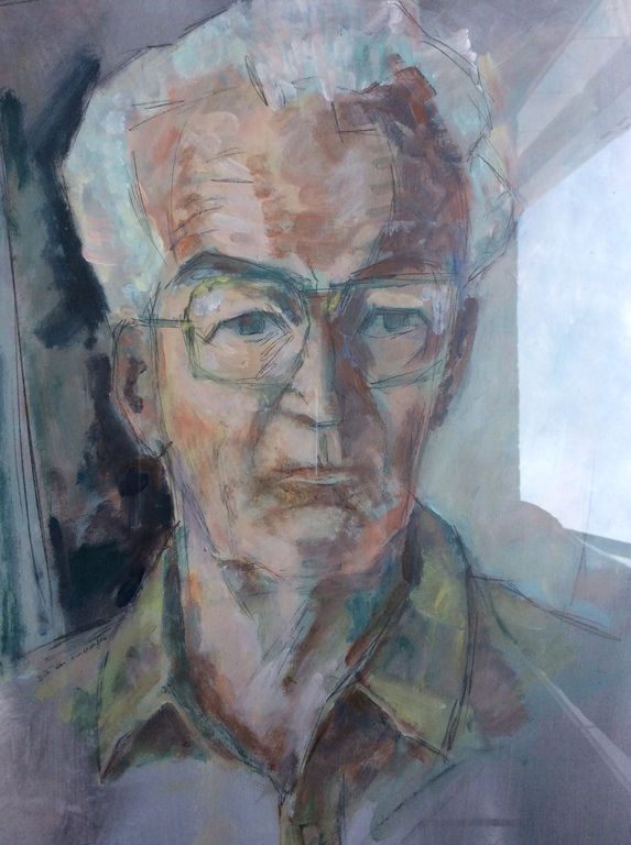 Geschilderd Portret van Leo Achterberg Nederlandse kunstschilder en beeldhouwer  kopen? Bied vanaf 1!