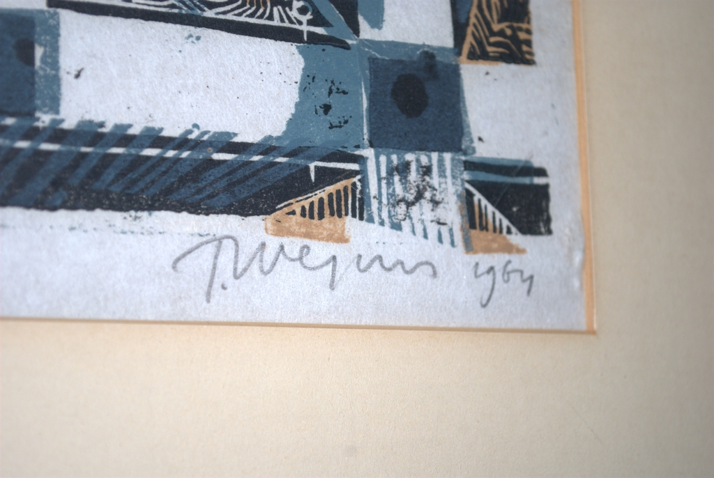 Toon Wegner, 1964 - Nwe Haagse School - houtsnede oplage 40 kopen? Bied vanaf 39!