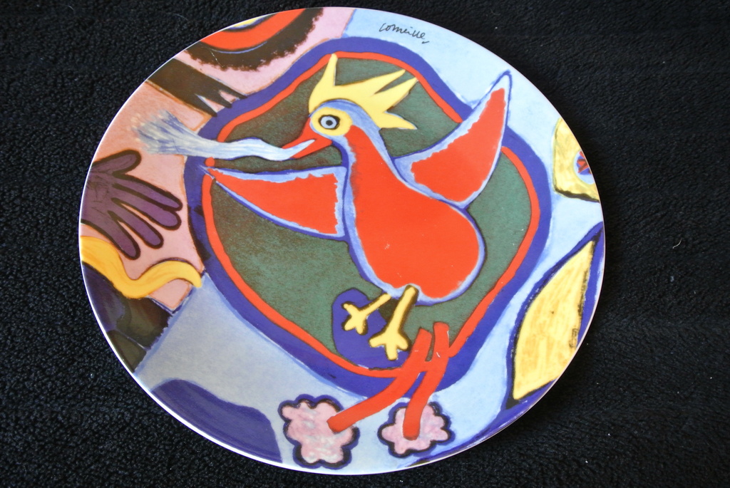Corneille -Vuurvogel- Het originele keramische bord. verkocht voor € 57!