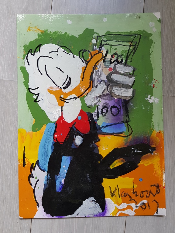 Peter Klashorst - origineel werk - serie Mickey Mouse i.c.m. serie Dagobert Duck kopen? Bied vanaf 1!