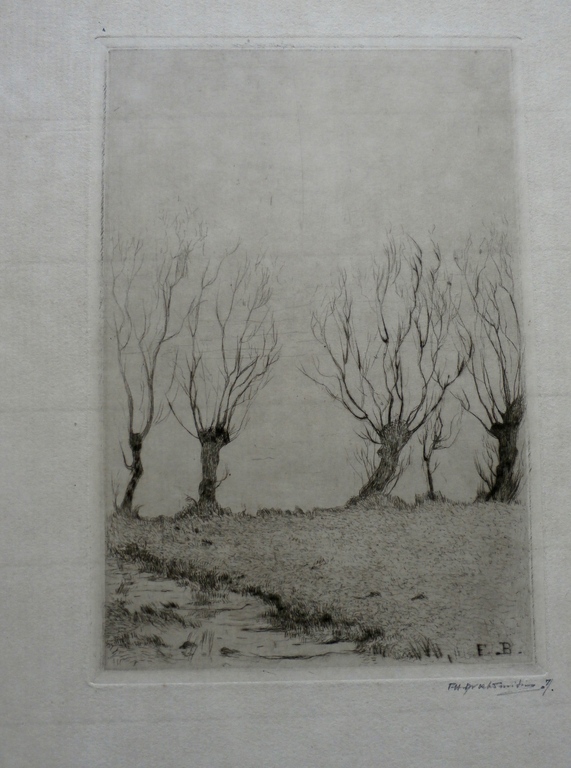 Frederika Broeksmit - ets: Wilgen - uit nalatenschap kunstenaar kopen? Bied vanaf 55!