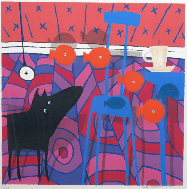 Peter Bastiaanssen: Zeefdruk, Zonder titel II - Ingelijst verkocht voor € 142!