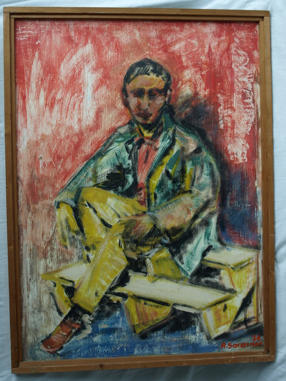 Arnold Sonderman : 2x Olieverf op voor- en achterkant board – gesigneerd – 1956 kopen? Bied vanaf 50!