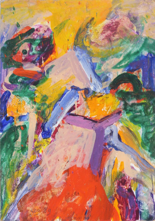 Ad Snijders: Acryl op board, Z.T. verkocht voor € 120!