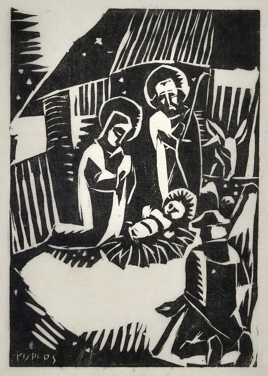 Arnold Pijpers: 2 houtsneden - Kerstmis en De Herders, 1931 kopen? Bied vanaf 10!