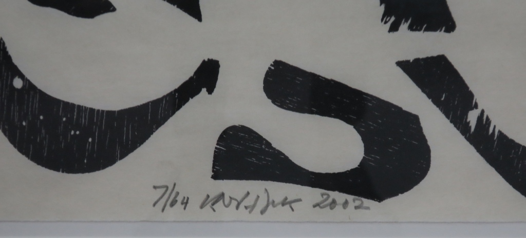 Carel Visser: Houtsnede, Zonder titel (zwart) -Ingelijst kopen? Bied vanaf 120!