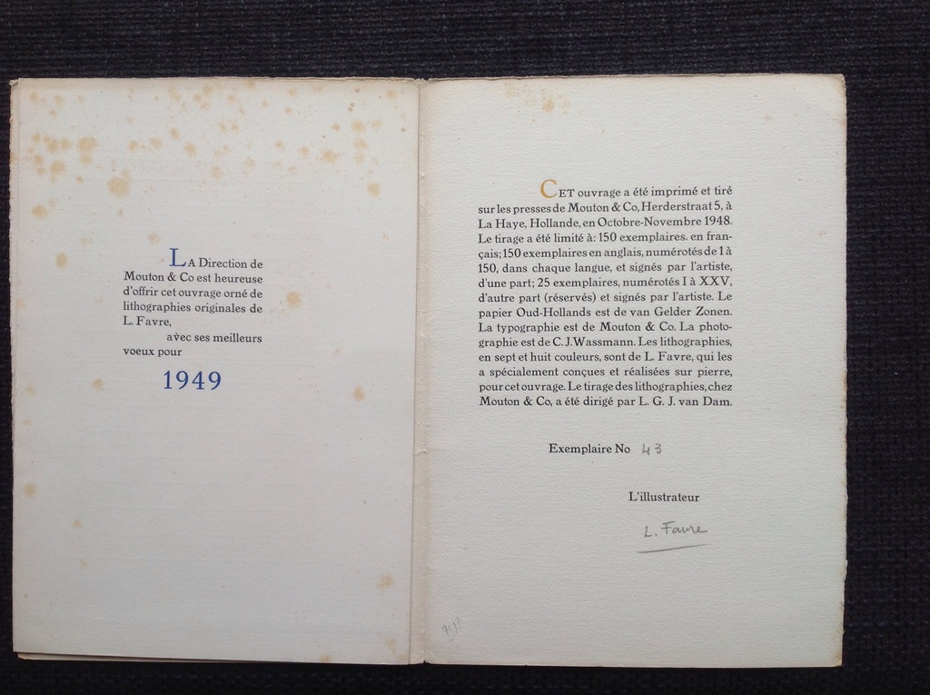 AcheterL.Favre: kleurenlitho, Arlequins 1948 , 43/150? Enchérissez de 140!