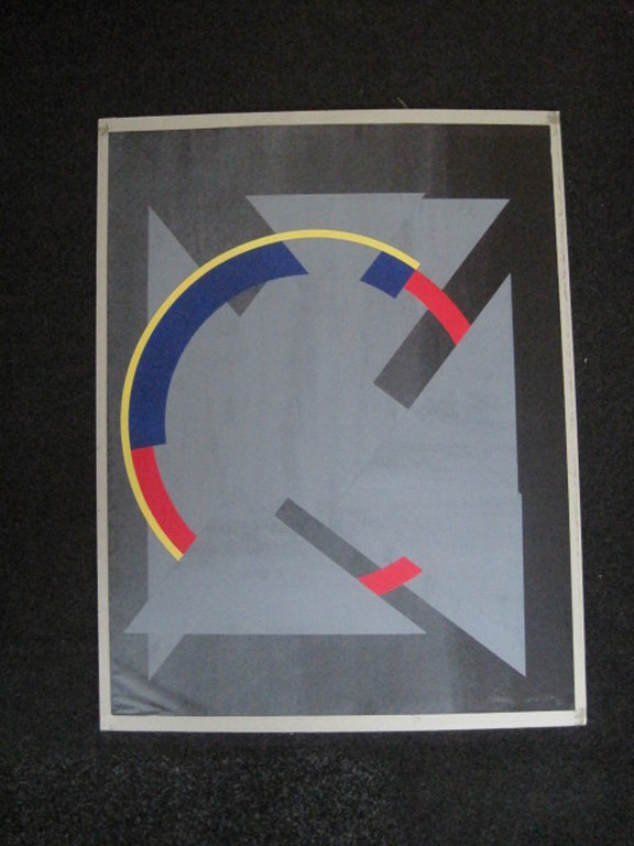 Frits Vanen (1933-) GROTE geometrische collage "verdeling v.e. cirkel"  kopen? Bied vanaf 1!
