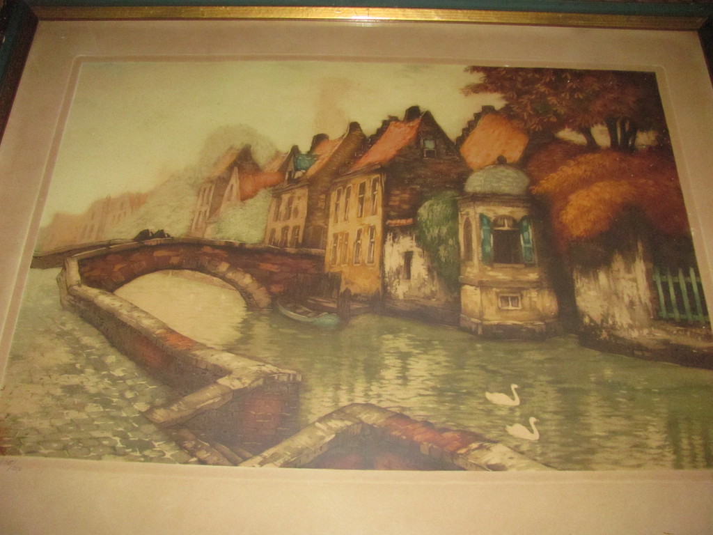 Kleuren ets Jef Codron (1882-1942) - Stadsgezicht Brugge kopen? Bied vanaf 10!