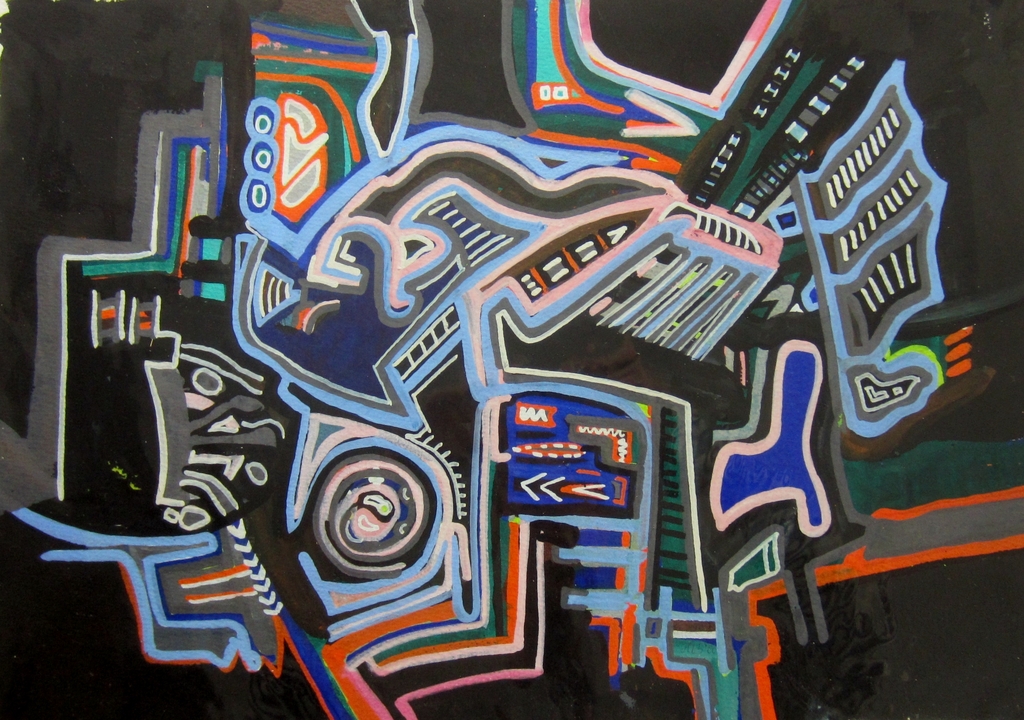 Hans ter Braake - gouache op papier - 1980 kopen? Bied vanaf 60!