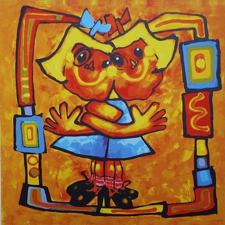 Ad Verstijnen, zeefdruk TWINS verkocht voor € 50!