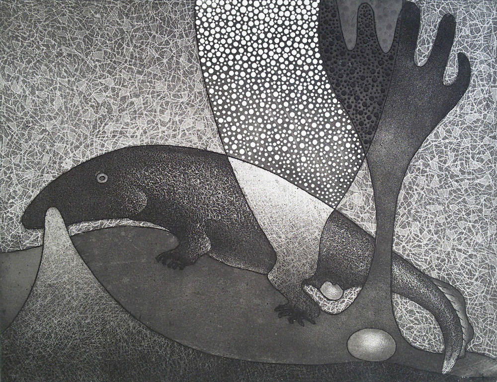 Laatste keer: Harry van Kruiningen - Buideldier, aquatint ets met reliëfdruk verkocht voor € 90!