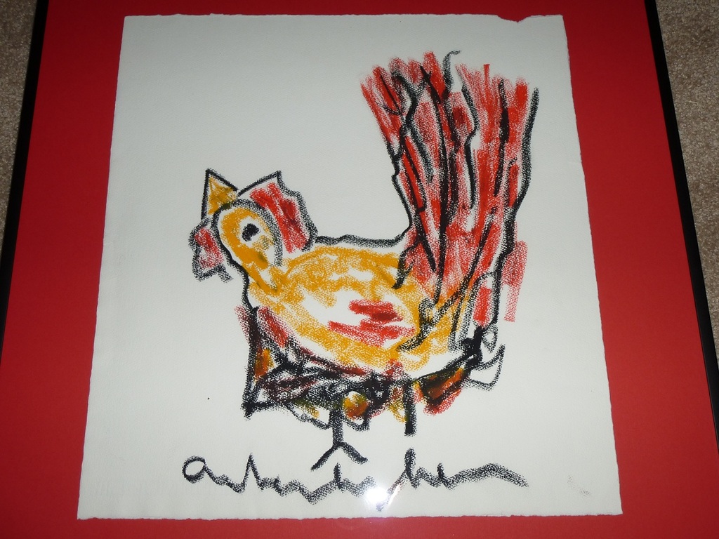 Anton Heyboer,gouache: kip, handgesigneerd kopen? Bied vanaf 275!