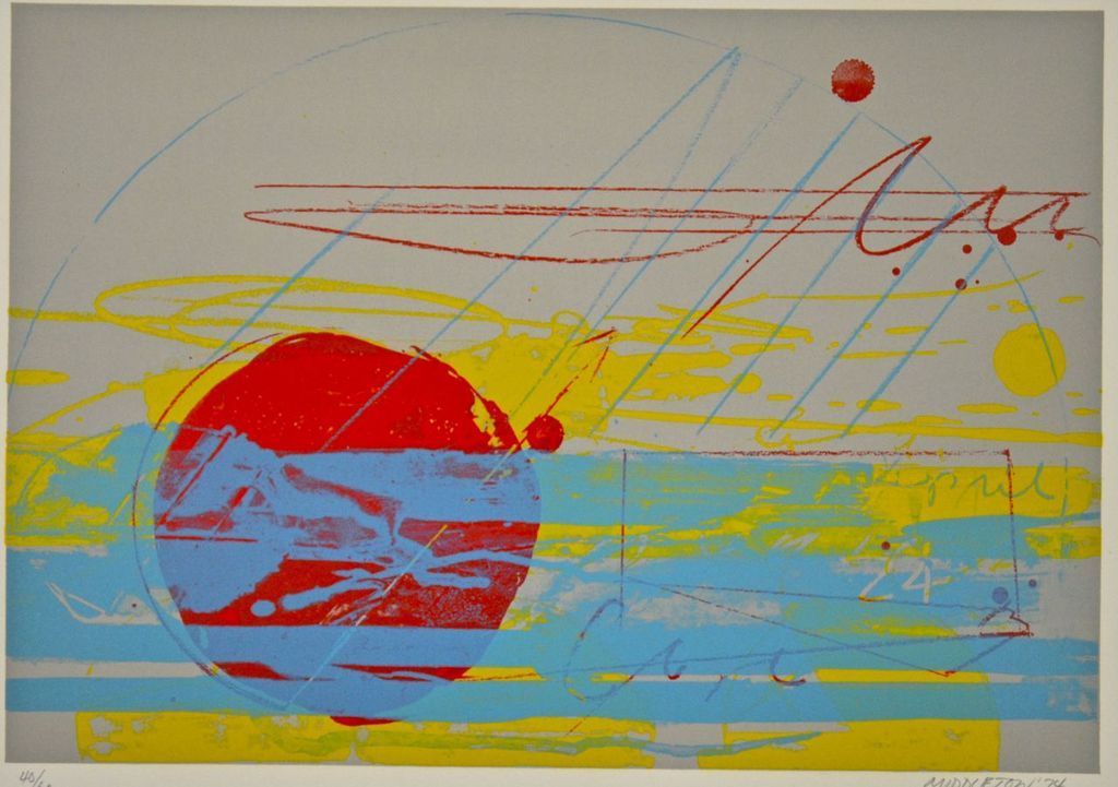 SAM MIDDLETON -Litho-ABSTRACTE COMPOSITIE INGELIJST kopen? Bied vanaf 85!
