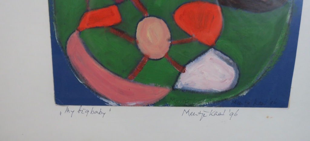 Meertje Kaal: Olieverf op papier, My big baby - Ingelijst kopen? Bied vanaf 1!