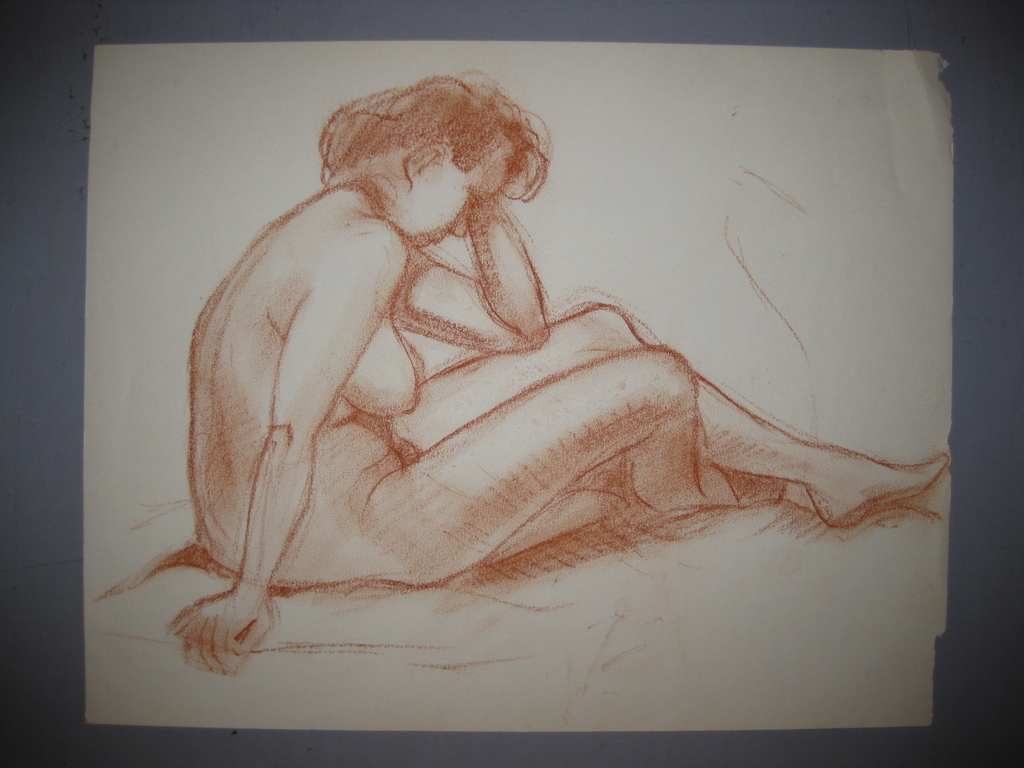 Jan Meijer - Muiderberg (1900-1986) - naakt tekening 3x kopen? Bied vanaf 30!