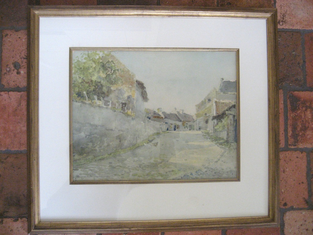 Herman Bogman jr. -  zonnig straatje - aquarel verkocht voor € 169!