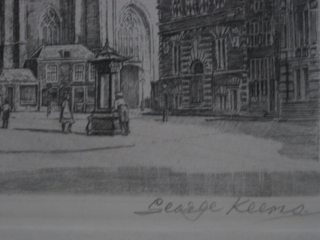 Gedetailleerde ets George KEENS (Hendrik Seegers 1878-1956 ) st Bavo Haarlem kopen? Bied vanaf 1!