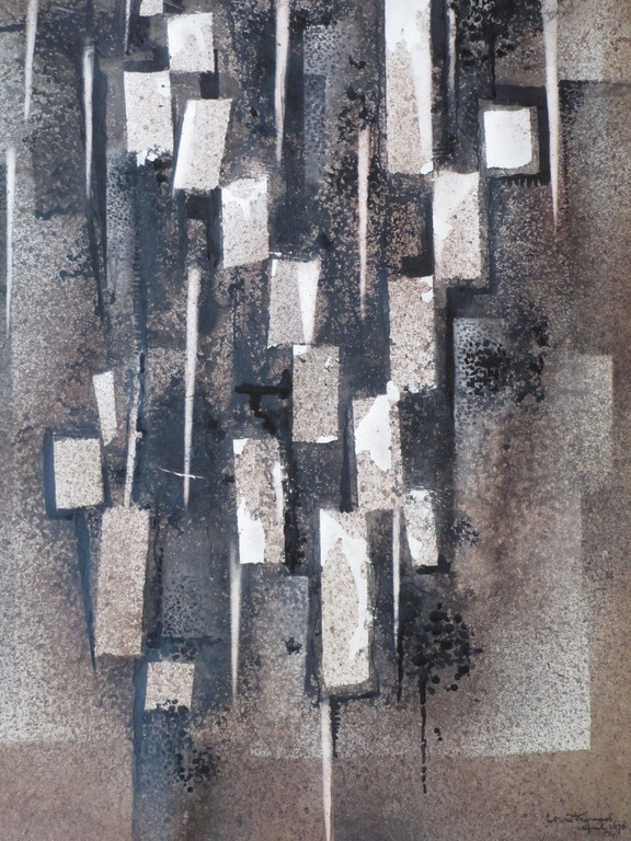 Louis Heymans, Abstracte compositie, Gemengde techniek kopen? Bied vanaf 60!