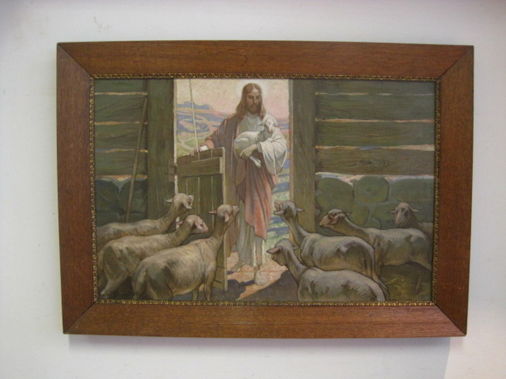 Gerard van Hove 1877-1936 - olieverf "de goede herder" magisch realisme 1910 !! verkocht voor € 70!