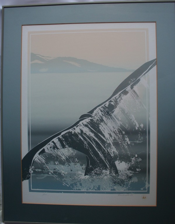 Carla Raadsveld, zeefdruk 'Walvis', gesigneerd en genummerd kopen? Bied vanaf 40!