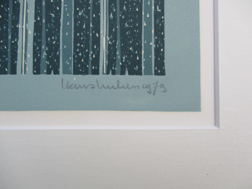 Hans Luiken: Lino eigen druk, Heimwee kopen? Bied vanaf 65!