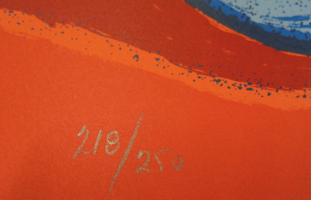 Corneille: Zeefdruk, Grande terre a l'arc-en-ciel (groot!) kopen? Bied vanaf 350!