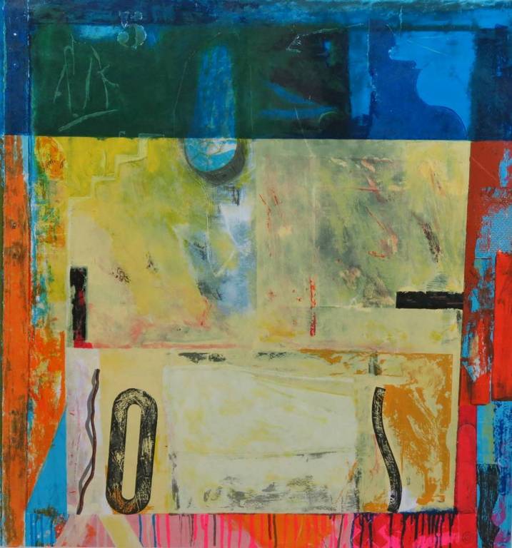 Jos Verwiel: Zeefdruk, Vitrina - Ingelijst (groot) verkocht voor € 150!