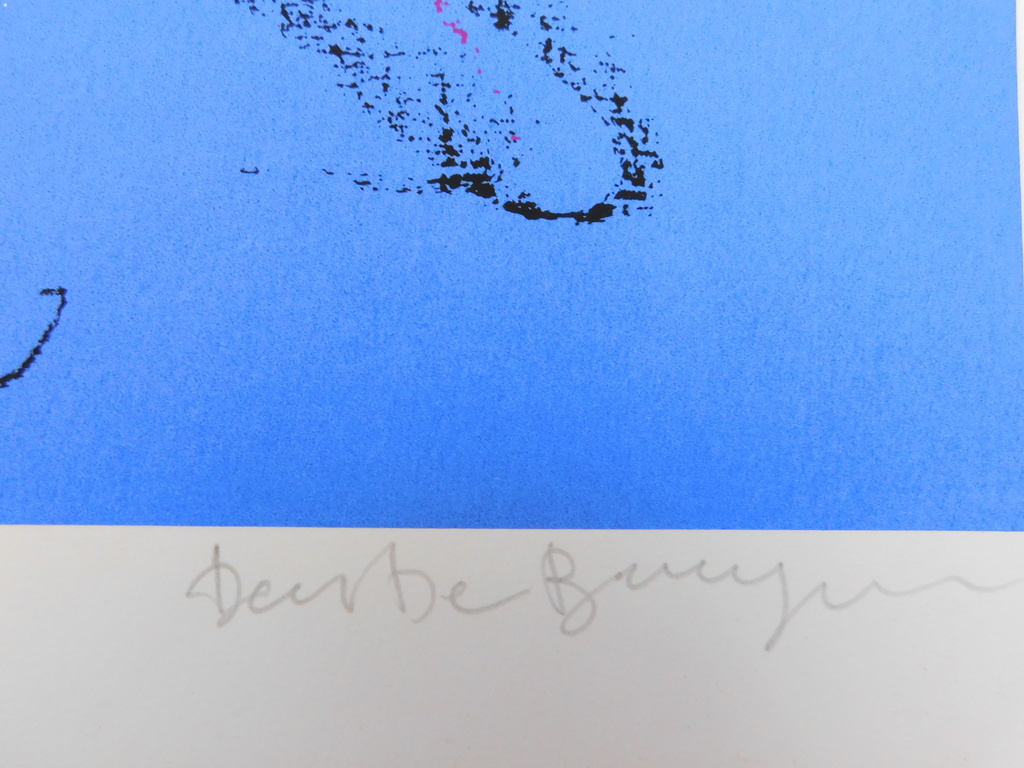 Dees de Bruyne - kleurenlitho - Femme Bleu avec collier Rouge kopen? Bied vanaf 85!