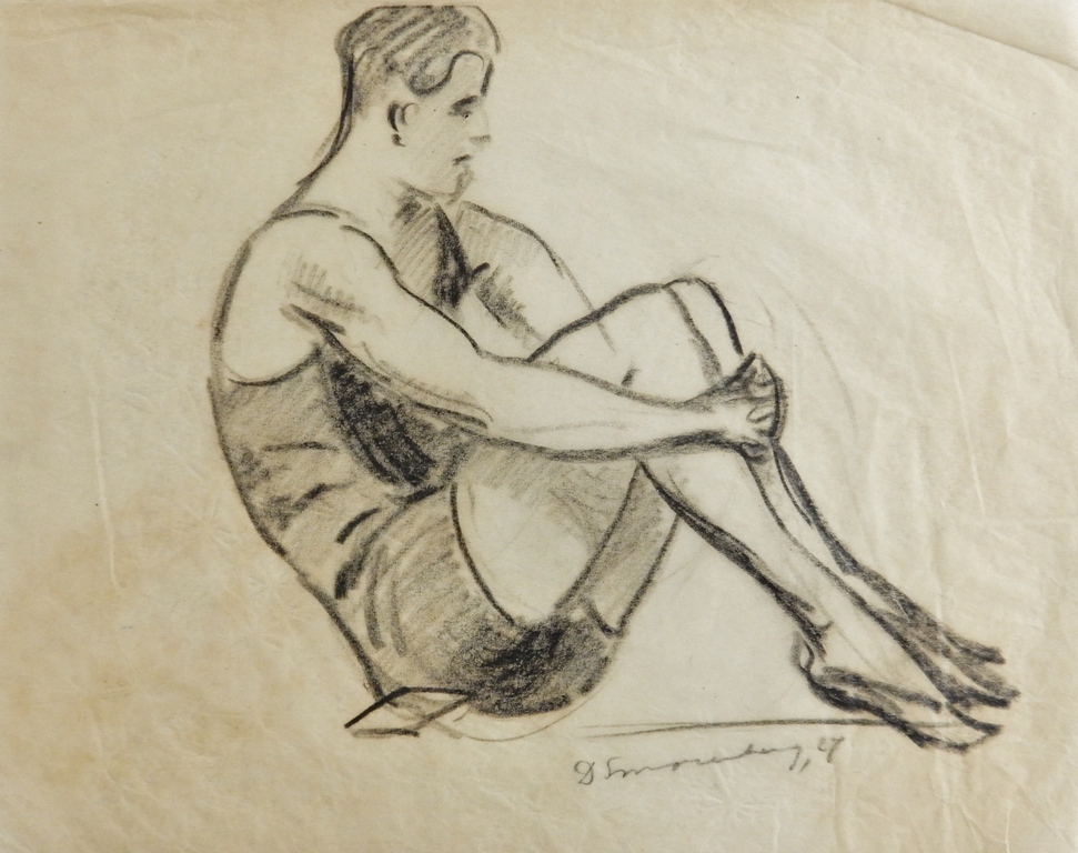 Dirk Smorenberg (1883-1960) - Badgast aan de Loosdrechtse Plassen - 1927 verkocht voor € 65!