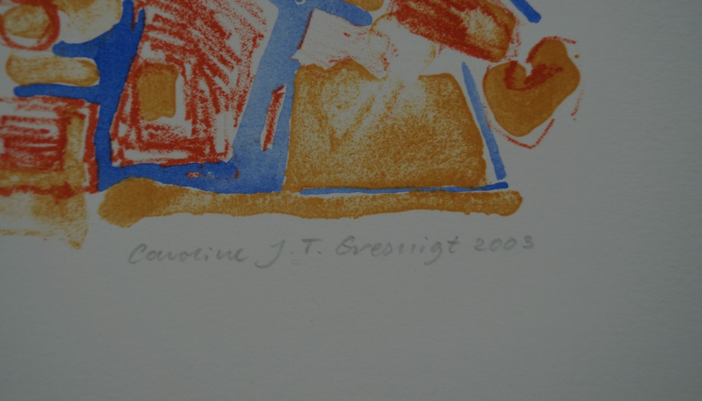 Caroline J.T. Gresnigt - gesigneerde litho - plattegrond III - 2003 kopen? Bied vanaf 1!