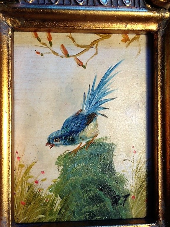 Onbekende kunstenaar, olieverf op paneel, pendant 2 vogels kopen? Bied vanaf 50!