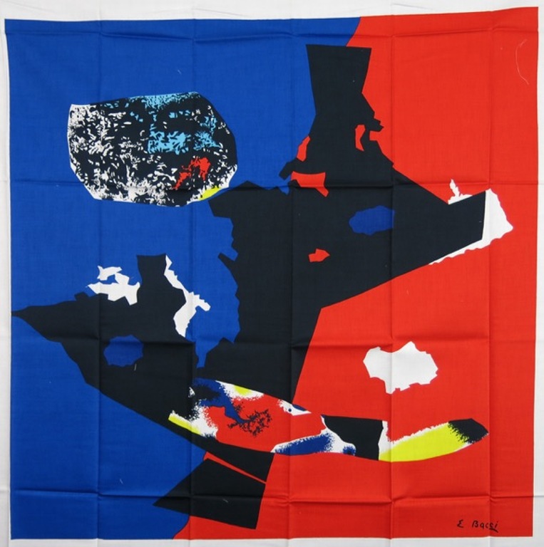 Edmondo Bacci: Zeefdruk op zijde, With the season's greetings verkocht voor € 35!