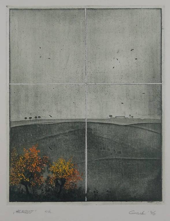 Elmar Gille, Ets en aquatint, Herbst verkocht voor € 45!